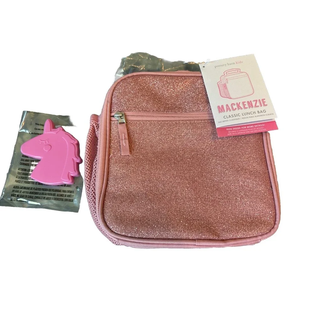 Pottery Barn LUNCH BOX BAG School Glitter+ Unicorn Barbie girl Travel SET h